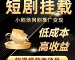 2023短视频蓝海项目，抖音快手短剧推广变现教程，低成本高收益