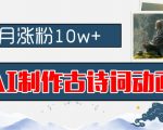 AI制作古诗词动画，月涨粉10w+，早教领域的财富机遇，保姆级教程，新手小白可轻松上手【揭秘】