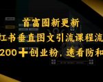 小红书垂直图文引流课程流出，日引200+创业粉，速看防和谐