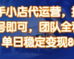 快手小店代运营，提供账号即可，团队全程操盘，单日稳定变现8张【揭秘】