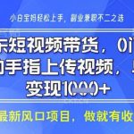 京东短视频代运营，不需要拍剪视频，不需要直播，全程喂饭，小白轻松上手，稳定月入8k【揭秘】