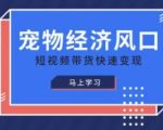宠物赛道快速变现精品课，宠物经济风口，短视频带货快速变现
