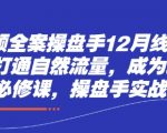 短视频全案操盘手12月线下课，如何打通自然流量，成为现象级IP必修课，操盘手实战经验
