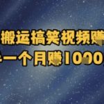 简单搬运搞笑视频挣美金，新手一个月入1k美金