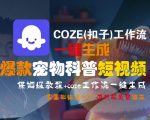 COZE(扣子)工作流一键生成爆款宠物科普短视频，保姆级教程，0基础快速入门