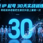 老板IP起号30天实战训练营，帮助实体老板把生意在抖音上重做一次