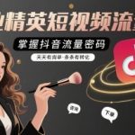 美业精英短视频流量课，掌握抖音流量密码，天天有询单，条条有转化