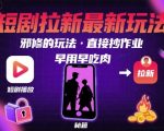 解锁短剧拉新最新玩法，邪修的玩法，直接抄作业，早用早吃肉
