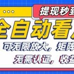 全自动看广告项目，可无限放大，可矩阵批量操作