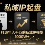 私域IP起盘，私域ip建立、起盘、高转化，打造年入千万的私域ip模型