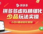 拼多多虚拟精细化少品玩法实操，小白0基础轻松复制
