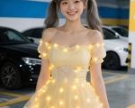 AI发光短裙美女舞蹈视频制作教学，视频教程+提示词(含绘图词、动作词)