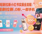 短剧拉新小红书实操全流程,0粉一部手机就可以做,详细教程 短剧拉新小红书实操全流程,0粉一部手机就可以做,详细教程