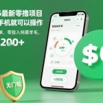 2025最新零撸项目,一部手机就可以操作,20秒一单,零投入纯薅羊毛,无门槛,一天200+【揭秘】 2025最新零撸项目,一部手机就可以操作,20秒一单,零投入纯薅羊毛,无门槛,一天200+【揭秘】