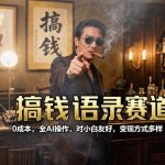 搞钱语录赛道,0成本,全AI操作,对小白友好,变现方式多样 搞钱语录赛道,0成本,全AI操作,对小白友好,变现方式多样