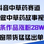 抖音中草药赛道,用Al做中草药故事视频95条作品涨粉28W,橱窗带货猛出单 抖音中草药赛道,用Al做中草药故事视频95条作品涨粉28W,橱窗带货猛出单