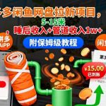 拼多多闲鱼网盘拉新项目,一单5-15米,睡后收入+管道收入1w+(附保姆级教程) 拼多多闲鱼网盘拉新项目,一单5-15米,睡后收入+管道收入1w+(附保姆级教程)