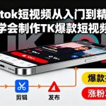 Tiktok短视频从入门到精通,学会制作TK爆款短视频 Tiktok短视频从入门到精通,学会制作TK爆款短视频