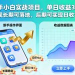 新手小白实战项目,单日收益3张+,正规长期可落地,后期可实现日收1k+【揭秘】 新手小白实战项目,单日收益3张+,正规长期可落地,后期可实现日收1k+【揭秘】