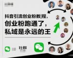 抖音引流创业粉教程,创业粉终于跑通了,私域是永远的王 抖音引流创业粉教程,创业粉终于跑通了,私域是永远的王