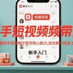 快手短视频带货，快速掌握快手短视频带货核心能力，适合新手快速上手变现