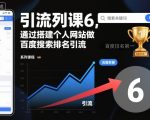 引流系列课6，通过搭建个人网站做百度搜索排名引流