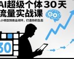 AI超级个体30天流量实战课，从小项目到商业闭环，打造你的生态