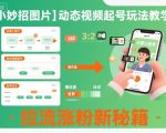 小妙招图片＋动态视频起号玩法教学，拉流涨粉新秘籍