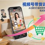 视频号带货训练营，从0到1打造你的带货变现路，低成本在家创业