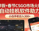 寒假+春节CSGO市场火爆，配合游戏自动挂G软件，小白只用一台手机也可日入3张【揭秘】