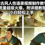 AI古风人性语录视频制作教学，流量超级火爆，附详细教程，小白轻松上手
