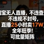 淘宝无人直播，不违规不封号，直播25小时卖17W，全年旺季！可批量矩阵【揭秘】