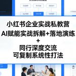 小红书企业实战私教营，AI赋能实战拆解+落地演练+同行深度交流，可复制系统性打法