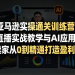 亚马逊实操通关训练营，直播实战教学与AI应用，助卖家从0到精通打造盈利店铺（更新3月23日）
