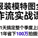 AI服装模特图全案工作流实战课程，1天搞定整个季度上新，1年省下100W拍摄费