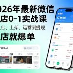 2026年最新微信小店0-1实战课，从开店、上架、运营到提现，开店就爆单