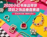 2026小红书单品带货项目之饰品垂直赛道，潮在小红书上开店，稳定月入5W+（更新0401）