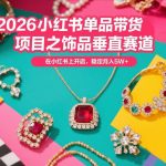 2026小红书单品带货项目之饰品垂直赛道，潮在小红书上开店，稳定月入5W+（更新0401）