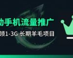 手机流量领取推广_每月一轮，刚需类的长期项目
