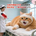 AI制作橘猫打针反差视频教学，轻松学会，一条作品涨粉上千+