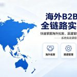 海外B2B销售全链路实战营，快速掌握海外拓客、渠道管理与成单技巧