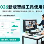 2026新版智能工具使用课，零基础也能学，用AI工具替代复杂操作，高效出片、轻松出圈