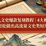 国风文史爆款复刻教程｜4大模块，轻松做出高流量文史类短片