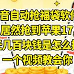 抖音自动抢福袋软件，居然抢到苹果17，一天几张是怎么抢的，一个视频教会你【揭秘】