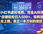 AI小红书虚拟电商，完全AI托管，一个店铺轻松日入500+，矩阵放大无上限，真正一本万利的项目【揭秘】
