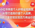 小红书季度个人IP商业陪跑营，从零打造高价值个人品牌，深耕流量变现实现百万商业价值