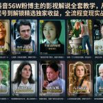抖音56W粉博主的影视解说全套教学，从零起号到解锁精选独家收益，全流程变现实战课