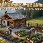 视频号田园视频玩法，情感温馨治愈，4天收益3294，变现能力强，小白可操作，实操全流程拆解