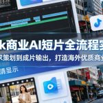 TikTok商业AI短片全流程实战课，从需求策划到成片输出，打造海外优质商业视频