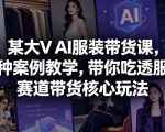 某大V AI服装带货课，各种案例教学，带你吃透服饰赛道带货核心玩法